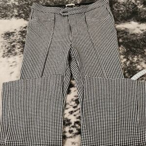 Anthropologie Black and White Houndstooth Flare Pants